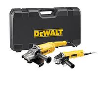DEWALT DWE494TWIN-QS, Duo de Amoladoras Angulares , DWE494 Cuchilla Ø230mm, Pot. 2200W y Veloc. en vac. 6600rpm, DWE4157 Cuchilla Ø125 mm, Pot. 900W y Veloc. en vac.11800rpm, Maletín de transporte