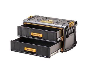 DeWalt DWST83529-1, Cajonera Toughsystem 2.0, 2x cajones profundos, Guías de bolas, Porta etiquetas, Capacidad de carga 10 kg por cajón, Compatible con otros cajones Toughsystem