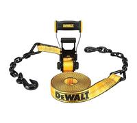 DEWALT DXBC10000C - Correa de Amarre de trinquete de 2 Pulgadas x 30 pies con Cadena de 18 Pulgadas y Ganchos de Acero, Carga de Trabajo Segura de 3.3 Libras, Resistencia a la Rotura de 10 Libras