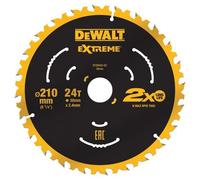 DeWalt Hoja de sierra circular para madera DT20432 210 mm x 30 mm x 2,4 mm 24 dientes 1 ud