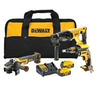 DEWALT Kit combo DCK304P2 (DCH133+DCG405+DCF620) 18V 2x5.0Ah Taladro Percutor Amoladora Atornillador