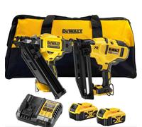 DeWALT - Juego de clavadora de carpintería y clavadora de acabado de 18V, 2 baterías de 5,0 Ah XR, cargador DCK246P2