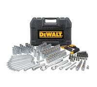 DEWALT Juego de herramientas mecánicas, unidad de 1/4" y 3/8" y 1/2", SAE/métrica, 205 piezas (DWMT81534)
