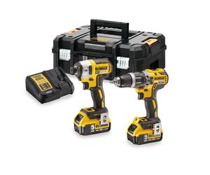 DeWALT - Juego de taladro de percusión y llave de percusión AKU de 18 V, 2 baterías XR de 5,0 Ah, cargador DCK266P2T