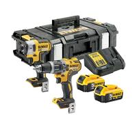 DeWalt Kit doble 18V XR Brushless DCK266P2-QW – Taladro percutor, Atornillador de impacto, 2x5Ah, Maletín