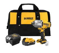 DEWALT Kit de llave de impacto inalámbrica de 20 V MAX, 20 V máximo, anillo de cerdo de 1/2 pulgada con velocidad de 4 modos, incluye batería, cargador y bolsa de kit (DCF900P1)