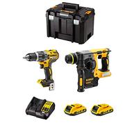 DeWALT Kit DWK210 (Taladro Percutor DCD796 + Martillo Perforador DCH273 + 2 Baterías de 2,0 Ah + Cargador + TSTAK VI)
