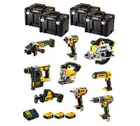DeWALT Kit DWK900T (DCD796 + DCH273 + DCG405 + DCF887 + DCF894 + DCS331 + DCS391 + DCS369 + DCL050 + 3 Baterías de 5,0 Ah + Cargador + 4 x TSTAK VI)