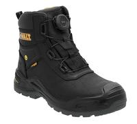 DEWALT Lander - Botas de seguridad para hombre, impermeables, de piel nobuck, ajuste ancho, cierre BOA, no metálico, botas de trabajo, Negro, 41 EU Ancho
