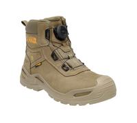DEWALT Lander Botas de trabajo impermeables de piel nobuk para hombre, ajuste ancho, cierre BOA, puntera de seguridad no metálica, piedra, 45 EU