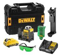 DeWalt Nivel láser autonivelante DCE0811D1G-QW – Verde, 2 líneas 360°, Batería 12V 2Ah, IP65
