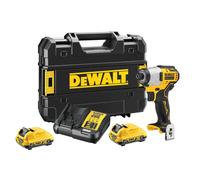 DeWalt Atornillador de impacto DCF801D2-QW 12V sin escobillas 2x2Ah Li-Ion TSTAK, pinza y cargador XR