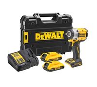 DeWALT - Llave de impacto AKU 18V, 2x batería 2.0 Ah XR, cargador DCF921D2T