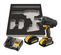 DeWALT - Llave de impacto AKU 18V, 2x batería 5,0 Ah POWERSTACK, funda de goma, cargador DCF961H2G