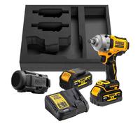 DeWALT - Llave de impacto AKU 18V, 2x batería 5,0 Ah XR, funda de goma, cargador DCF891P2G