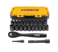Dewalt Metric/SAE DWMT74739 - Juego de llaves de vaso de impacto (1/2", 23 piezas)