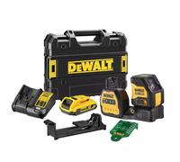 DeWALT - Láser cruzado AKU de 12/18V, alcance de 100 m, con accesorios, 1x batería 2,0 Ah XR, cargador DCE088D1G18