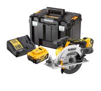 DeWALT - Sierra circular 18V AKU 165 mm, 2x batería 5,0 Ah XR, cargador DCS565P2