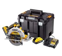 DeWALT - Sierra circular 18V AKU, 2x batería 5,0 Ah POWERSTACK, cargador DCS573H2T