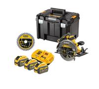 DeWALT - Sierra circular inalámbrica de 54 V y 190 mm, con accesorios, 3 baterías de iones de litio de 9,0 Ah y cargador DCS578NTA