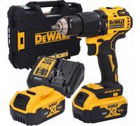DeWALT - Taladro percutor a batería de 18V, con 2 baterías Li-Ion XR de 5,0 Ah y cargador DCD709P2T
