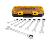 DEWALT Tough Box - Juego de llaves combinadas de trinquete SAE de 8 piezas