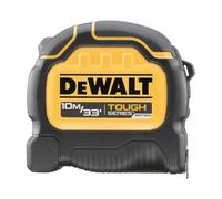 DeWALT TOUGHSERIES™ - Cinta métrica de 10 m (32 mm de ancho) Rip-Shield; revestimiento de hoja que proporciona una mayor durabilidad, carcasa ultra resistente que mantiene la cinta segura y segura EC
