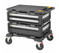 DeWALT ToughSystem DXL - Carro de herramientas (4 en 1, 2 cajas de herramientas, superficie de trabajo, ruedas de transporte DWST60520-1)