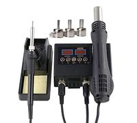 Dewedrt 8898 EstacióN de Desoldadura de Aire Caliente 750 W Pantalla Digital Dual 2 en 1 EstacióN de Soldador con Control de Temperatura Enchufe de la UE