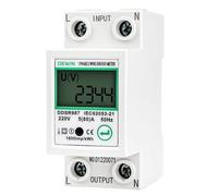DEWIN Contador Electrico Digital Monofasico, 220V 5 (80) A Medidor de Consumo Electrico Monofasico kWh Contador de Energía Riel DIN con Memoria ante Corte de Corriente y Reinicio con una Sola Tecla