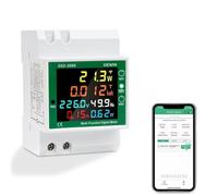 DEWIN Medidor de Consumo Electrico Wifi Monofásico, 6 en 1 Contador Electrico Digital Monofasico Medidor de Energia Electrica Wifi Tuya AC40~300V 100A Voltímetro Amperímetro Carril Din