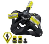 DEWINNER Aspersor de Jardín Automático, Aspersor Giratorio de Césped de 360 °, Suministros de Jardinería Ajustables, Sistema de Riego con Boquilla de 3 Brazos para Equipos