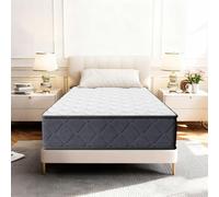 DEWINNER Colchón 90 x 190 cm – 25 cm | Fabricado con espuma viscoelástica de alta densidad | Colchón individual de confort | Suave y con soporte equilibrado | Transpirable