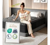 DEWINNER, colchón silencioso de 90x200 cm, altura 30 cm, con espuma viscoelástica, cubierta gris suave para la piel, confort firme, transpirable, con 7 zonas
