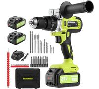 DEWINNER Taladro Atornillador Inalámbrico para Batería Makita de 21V 2 * 4,0 Ah Baterías, 90 Nm,20+3 Configuraciones de Par, 2 Velocidades, LED, 39 Accesorios y Maletín