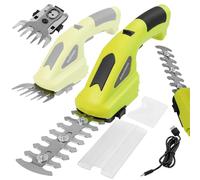 DEWINNER Tijera Cortacésped con Batería de Litio 7,2 V, Cortasetos y Desbrozadora 2 en 1, con 2 Tipos de Cuchillas Ancho de Corte 140 mm, 100mm para Podar Césped, Arbustos y Setos