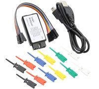 DEWOTHV Analizador lógico USB 24 MHz Herramienta de depuración de MCU Logic Analyzer UART IIC SPI de 8 canales con 12 pinzas de prueba y cable USB para Arduino para ARMFPGA