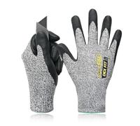 DEX FIT CRU453 Guanti da lavoro antitaglio Lite A5, 13-Gauge 3D Comfort Fit, palmo in Nitrile a Base d’acqua, sottili & traspiranti, Touchscreen, lavabili;Grey L 1 Pair