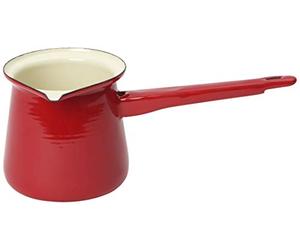 Dexam 400ml Turkish Coffee Pot Vintage Home Enamelware-Cafetera turca (400 ml), Color Rojo, Esmaltado, Blanco, 0,4 L