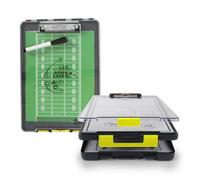 Dexas 5717-803 Clearview Clipcase - Portapapeles de borrado en seco, acrilonitrilo butadieno estireno, polipropileno, acero de aleación SAN, amarillo, 13.75 x 9.5 pulgadas