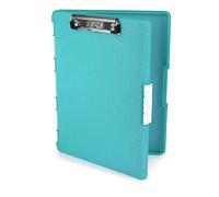 Dexas Slimcase 2 - Portapapeles de almacenamiento con apertura lateral, 12.5 x 9.5 pulgadas, color verde azulado con purpurina 3517-320GWP