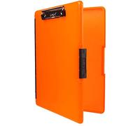Dexas Slimcase - 2 portapapeles de almacenamiento con apertura lateral, color naranja neón, suministros de oficina para organizar, transportar y almacenar, soporte A4, combina estilo y funcionalidad,
