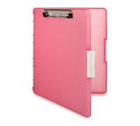 Dexas Slimcase - 2 portapapeles de almacenamiento con apertura lateral, purpurina rosa, portapapeles de suministros de oficina para organizar, transportar y almacenar, soporte A4, combina estilo y