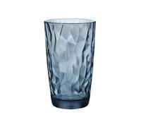 DFHS46JK Cocina Colored Diamond Embossed Drinking Glasses Jugo(Blue,Grande)