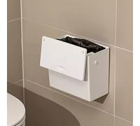 DFHS46JK Papelera de baño Papelera for baño montada en la pared con tapa, papelera colgante for cocina, papelera de plástico, 6L Papelera