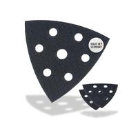 DFS,Juego de 3 protectores para lijadora delta, 93x93x93 mm, 6 orificios, juego de 3 compartimentos, almohadilla de protección de velcro para una mejor adhesión de papel de lija lijadora triangular