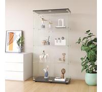 DGCZYXGL - vitrina de cristal, 4 estantes, armario de almacenamiento, doble puerta, vitrina para colección, cerradura, para dormitorio y sala de estar, 80 x 36 x 163 cm