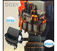 DGEV Bolsa de herramientas para electricista con cinturón ajustable; riñonera resistente y duradera; llave inglesa; destornillador; bolsa de herramientas de hardware. MARRÓN