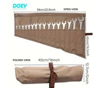 DGEV Versátil organizador enrollable para llaves de 16 bolsillos: bolsa de almacenamiento de herramientas resistente al agua y duradera para una n movimiento black