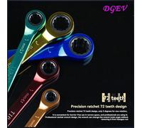 DGEV1-9pcs Llave de Trinquete Multifuncional Universal Colorida, Llave de Trinquete de Torque Ajustable, Herramienta de Reparación para Bicicletas, Motocicletas y Automóviles 8mm